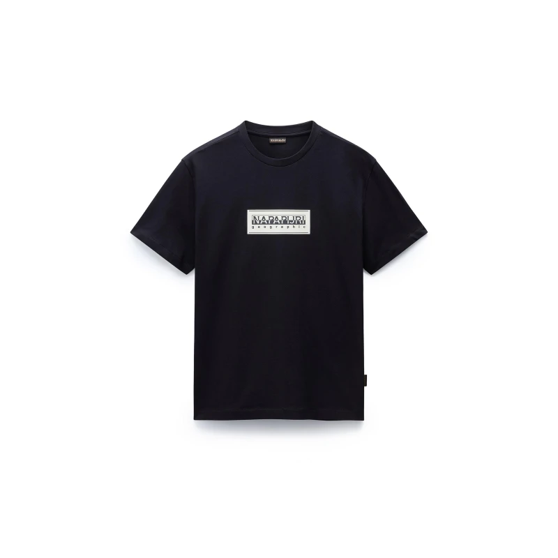 Image of Napapijri S-BOX LOGO SS White WHISPER - Black 2XL
