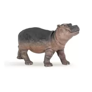 Image of Papo Wild Animal Kingdom Hippopotamus Calf Toy Figure, 10 Months Or Above, Grey (50052)