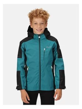 Image of Boys, Regatta Regatta Kids Calderdale Ii Waterproof Jacket - Green/black, Green/Black, Size 14 Years
