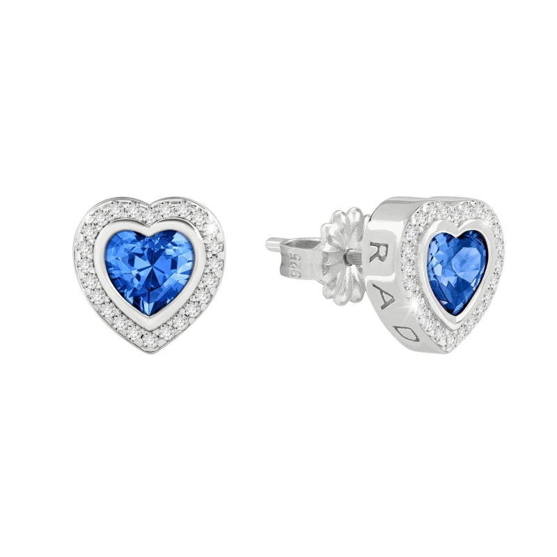 Image of Radley RYJ1499 Silver Blue CZ Heart Stud Earrings - J81202