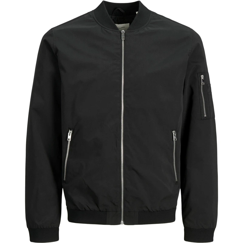 Image of Jack & Jones Black Bomber Jacket Black Male M 124106UK