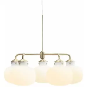 Image of Nordlux Raito 5 Arm Multi Arm Pendant Ceiling Light Opal Glass, E27