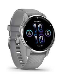 Image of Garmin Venu 2 Plus Gps Smartwatch With All-Day Health Monitoring And Voice Functionality - Silver & Powder Grey