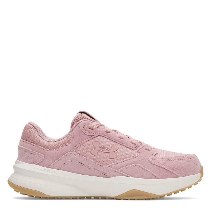 Image of Under Armour Womens Edge Suede Low-Top Trainers Tourmaline Pink female 4 (37.5)
