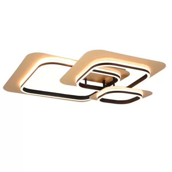 Image of Lugo Modern 50W LED Semi Flush Light Black, Gold 3000K