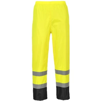 Image of H444YBRXXL - sz 2XL Hi-Vis Classic Contrast Rain Trouser - Yellow/Blue - Portwest