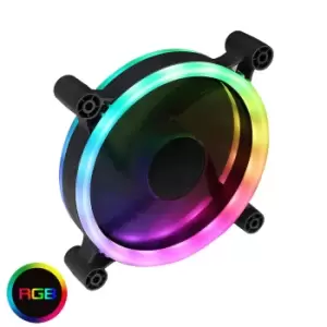 Image of GameMax Raider Dual-Ring 16 LED 120mm Rainbow RGB Fan 5pin