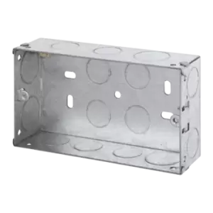 Image of Click Scolmore Essentials 2 Gang 35MM K/O Galvanised Metal Back Box - WA096