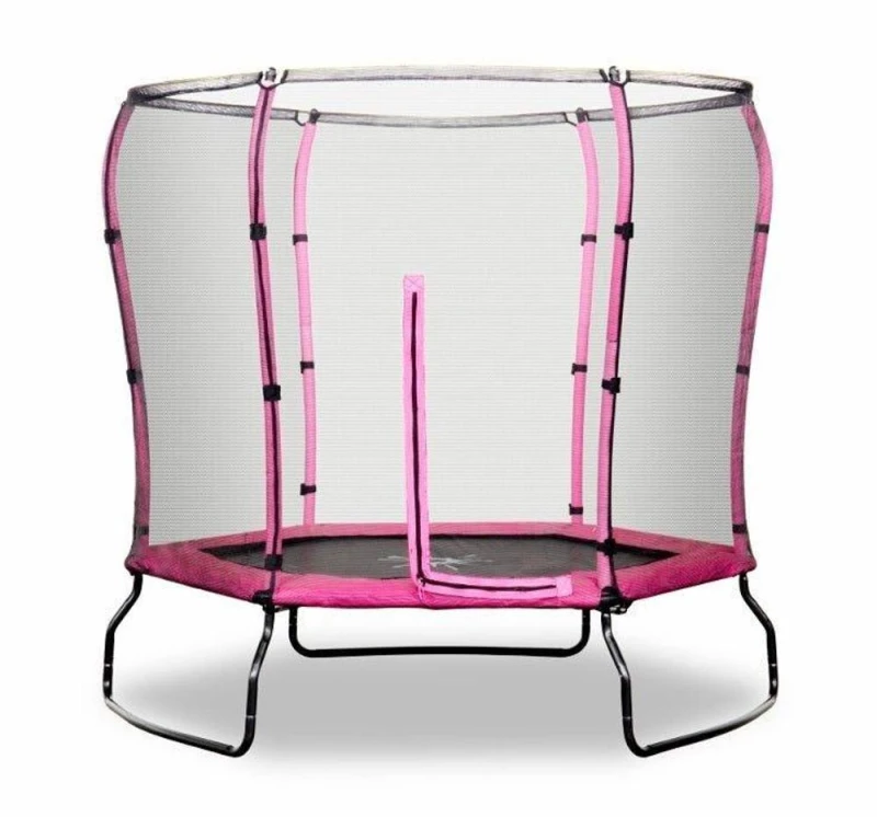 Image of Rebo 7ft Safe Jump Trampoline with Halo Safety Enclosure - Pink Pink unisex