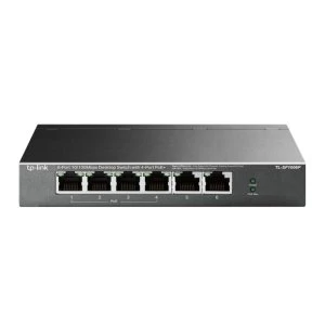 Image of TP-LINK (TL-SF1006P) 6-Port 10/100 Unmanaged Desktop Switch 4 Port PoE+ Steel Case UK Plug