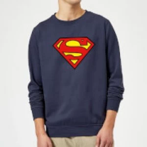 Image of Justice League Superman Logo Sweatshirt - Navy - 3XL