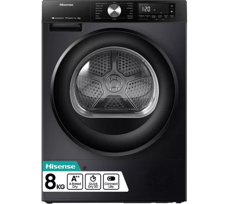 Image of Hisense DH3S802BB3 8KG Heat Pump Tumble Dryer