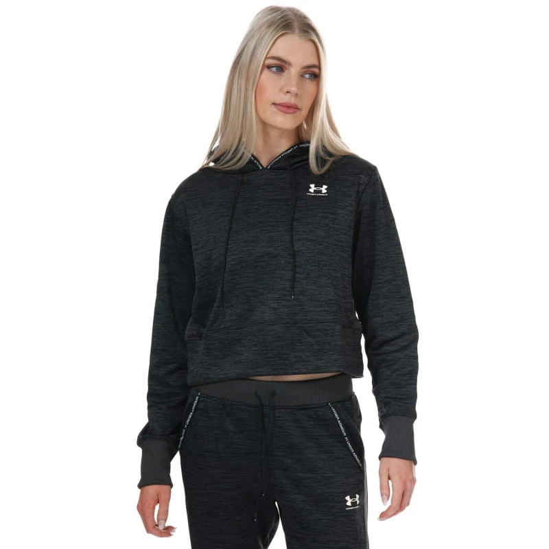 Image of Under Armour Armour Fleece Twist Crop Hoody - Black 4