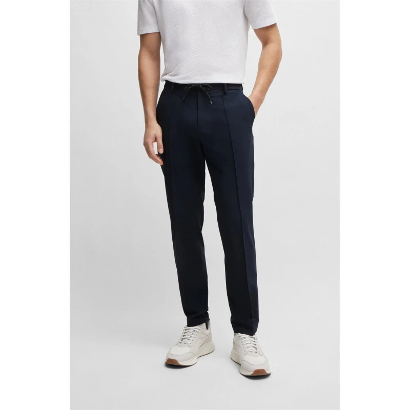 Image of Boss P-Genius Slim-Fit Trousers - Blue Blue XL