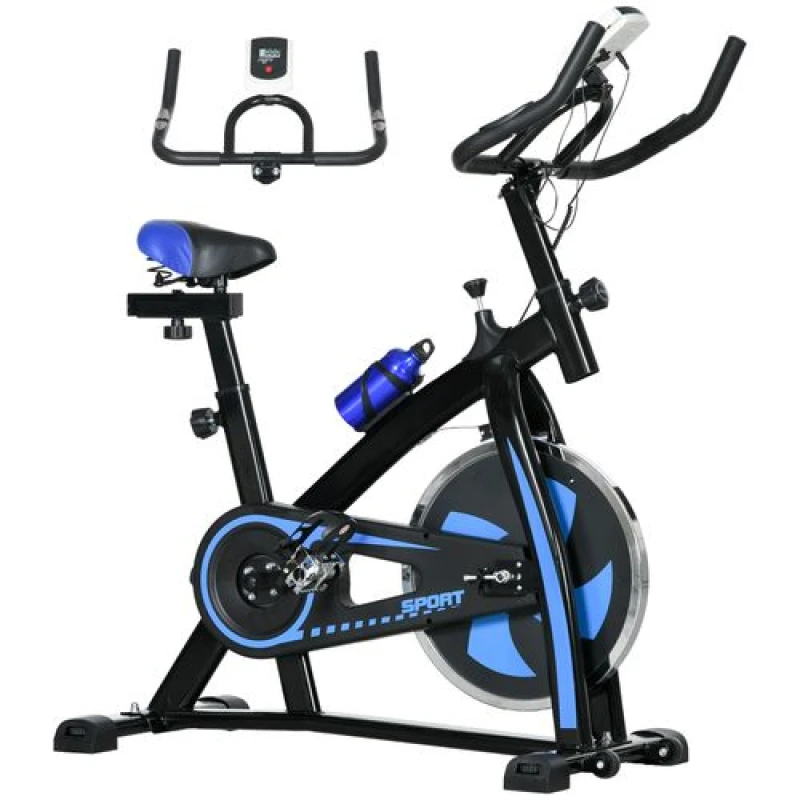 Image of SPORTNOW Indoor Exercise Bike Stationary Bike for Home Gym Workout, Yellow, Yellow A90-363V00YL