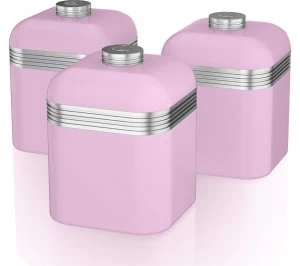 Image of Swan Retro SWKA1020PN 1-litre Canisters Pack of 3