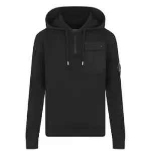 Image of CP COMPANY Boys Fleece Mix Hoodie - Black