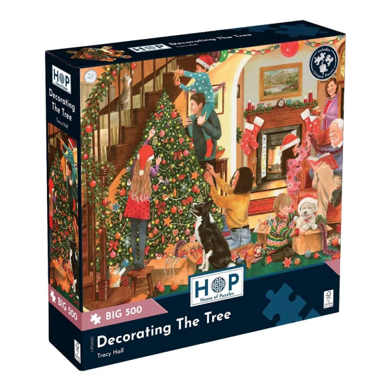 Image of The House Of Puzzles Decorating The Tree, BIG 500 Piece Jigsaw Puzzle Multi unisex