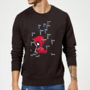 Image of Marvel Deadpool Cartoon Knockout Sweatshirt - Black