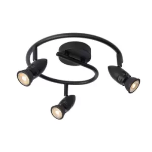 Image of Lucide Caro Modern Ceiling Spotlight 31cm 3xGU10 Black