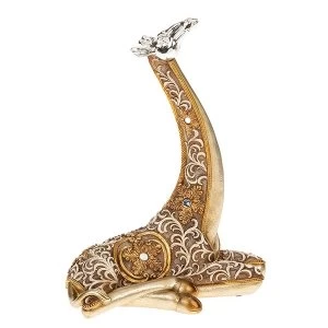 Image of Filigree Gold Giraffe Lying Small Ornament