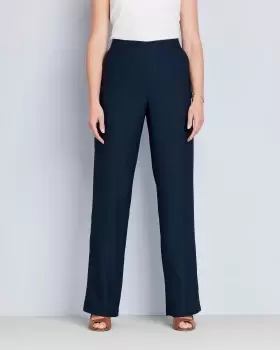 Image of Cotton Traders Womens Forever Flattering Wide-Leg Trousers in Blue
