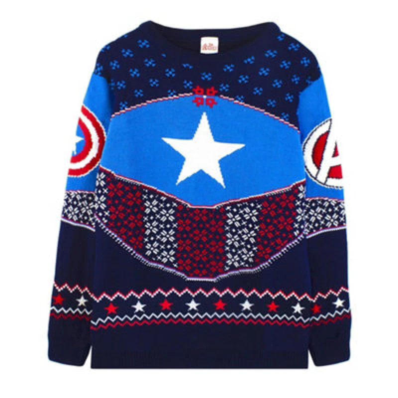 Image of Marvel Christmas Jumper Blue male