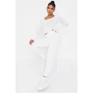 Image of I Saw It First White Basic Loopback Slim Leg Jogger - White