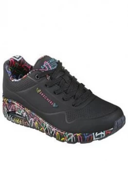 Image of Skechers James Goldcrown Uno Loving Love Trainers - Black, Size 5, Women