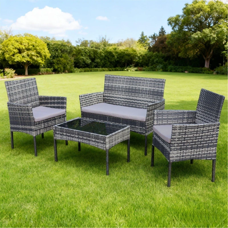 Image of Linea Linea Fiji 4pc Lounge 63 Grey/Black unisex One Size