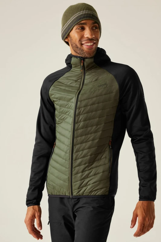 Image of Regatta Regatta Men Andreson Hybrid Insulated Baffled Jacket in Dark Green Size: X-Large Dark Green XL Male 5063516134503