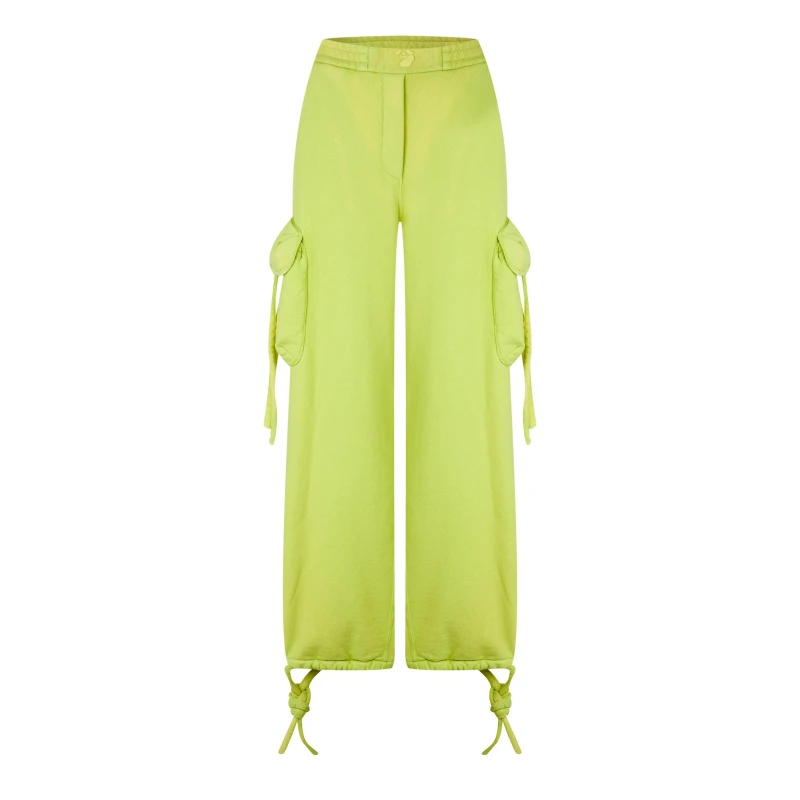 Image of Off White Womens Laundry Cargo High Waisted Elasticated Cuffs Joggers Yellow Fluo female XS