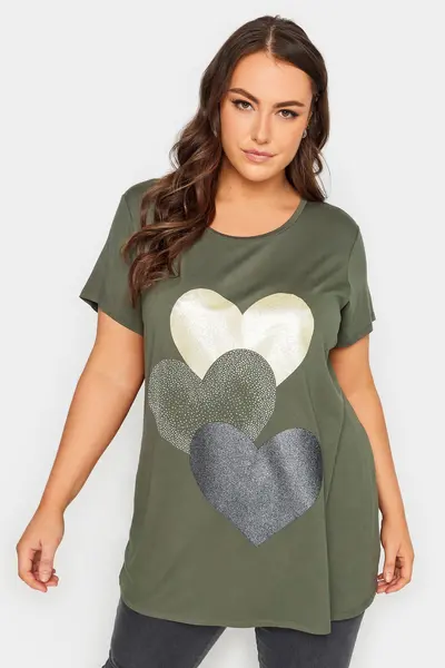 Image of Yours Heart Print T-Shirt Green