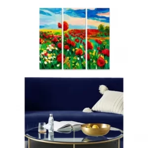 Image of MDF18370705 Multicolor Decorative MDF Painting (3 Pieces)