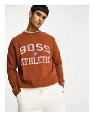 Image of Hugo Boss Varsity Logo Sweatshirt Dark Red Size XS Women
