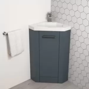 Image of 400mm Grey Cloakroom Corner Vanity Unit & Basin - Apollo
