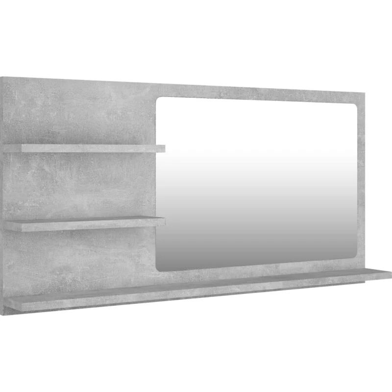 Image of VIDAXL Bathroom Mirror Concrete Grey 90x10.5x45cm Engineered Wood Vidaxl 8720286222041