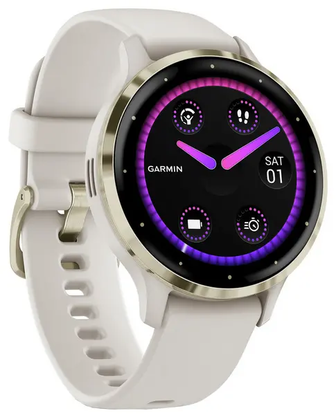Image of Garmin Venu 3S GPS Smartwatch - Ivory/Soft Gold