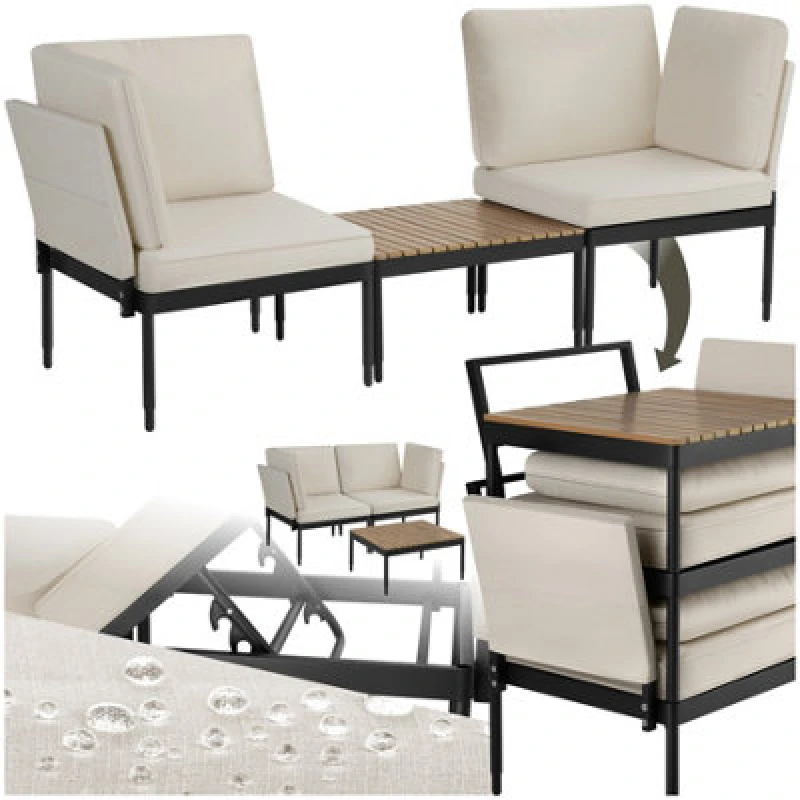 Image of Tectake Garden Lounge Set Magaluf - 5 In 1 Function, Aluminium Frame - Anthracite/gray