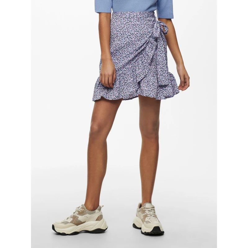 Image of Only Print Wrap Skirt - Purple Purple 10