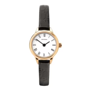 Image of Sekonda Quartz White Dial Black Leather Strap Ladies Watch 2953.00