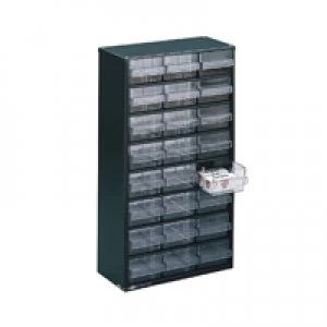 Image of Slingsby Clear 24 Drawer System Dark Grey Storage Cabinet 324124