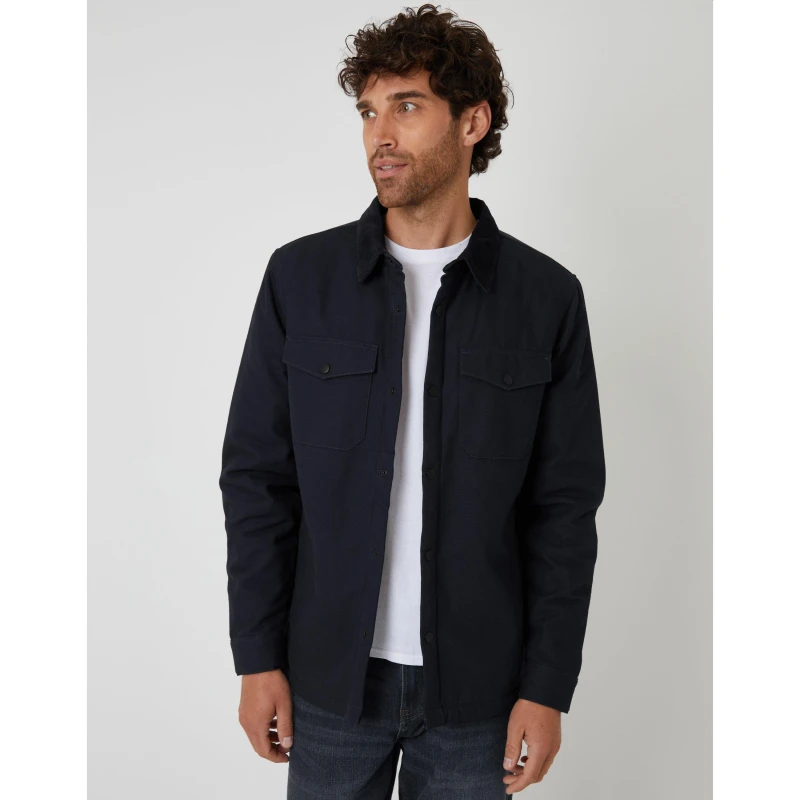 Image of Threadbare Mens TB Cottage Overshirt Black male Small