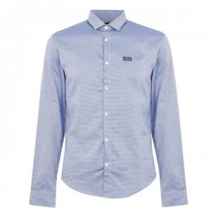 Image of Hugo Boss Long Sleeve Pattern Shirt Medium Blue Size L Men