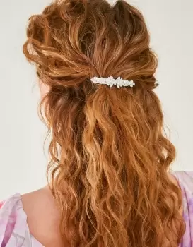 Image of Accessorize Womens Pearl and Crystal Barrette Clip, Size: 7cm