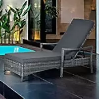 Image of OutSunny Rattan Lounge Grey