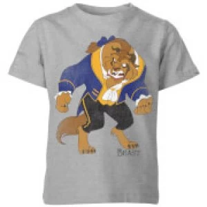 Image of Disney Beauty And The Beast Classic Kids T-Shirt - Grey - 7-8 Years