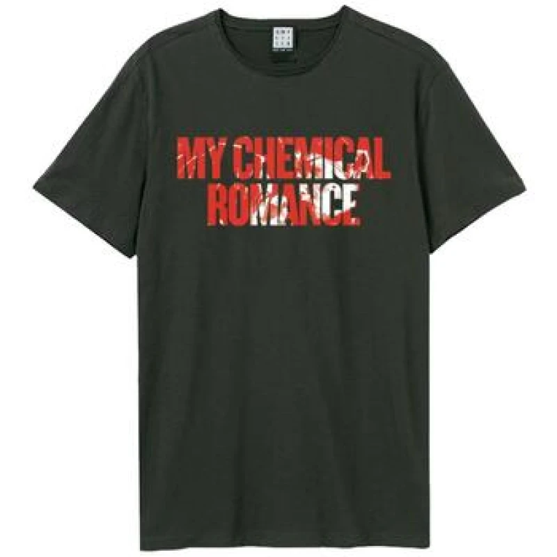 Image of Amplified Amplified Men My Chemical Romance Logo T-Shirt in Charcoal Size: X-Small Charcoal XS Male 5063377078800