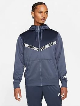Image of Nike Repeat Polyknit Zip Hoodie - Navy, Size S, Men