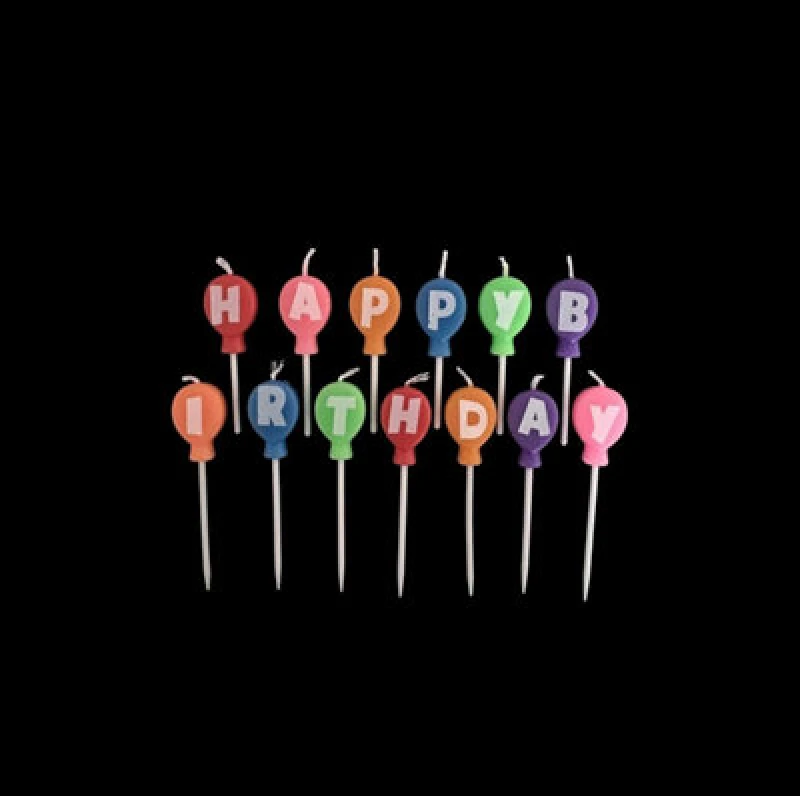 Image of Shatchi Happy Multicolour Metallic Polka Dot Letters/Sprial Candles for Boys Girls Birthday Anniversary Wedding Party Cake Toppers Decorations Multi u